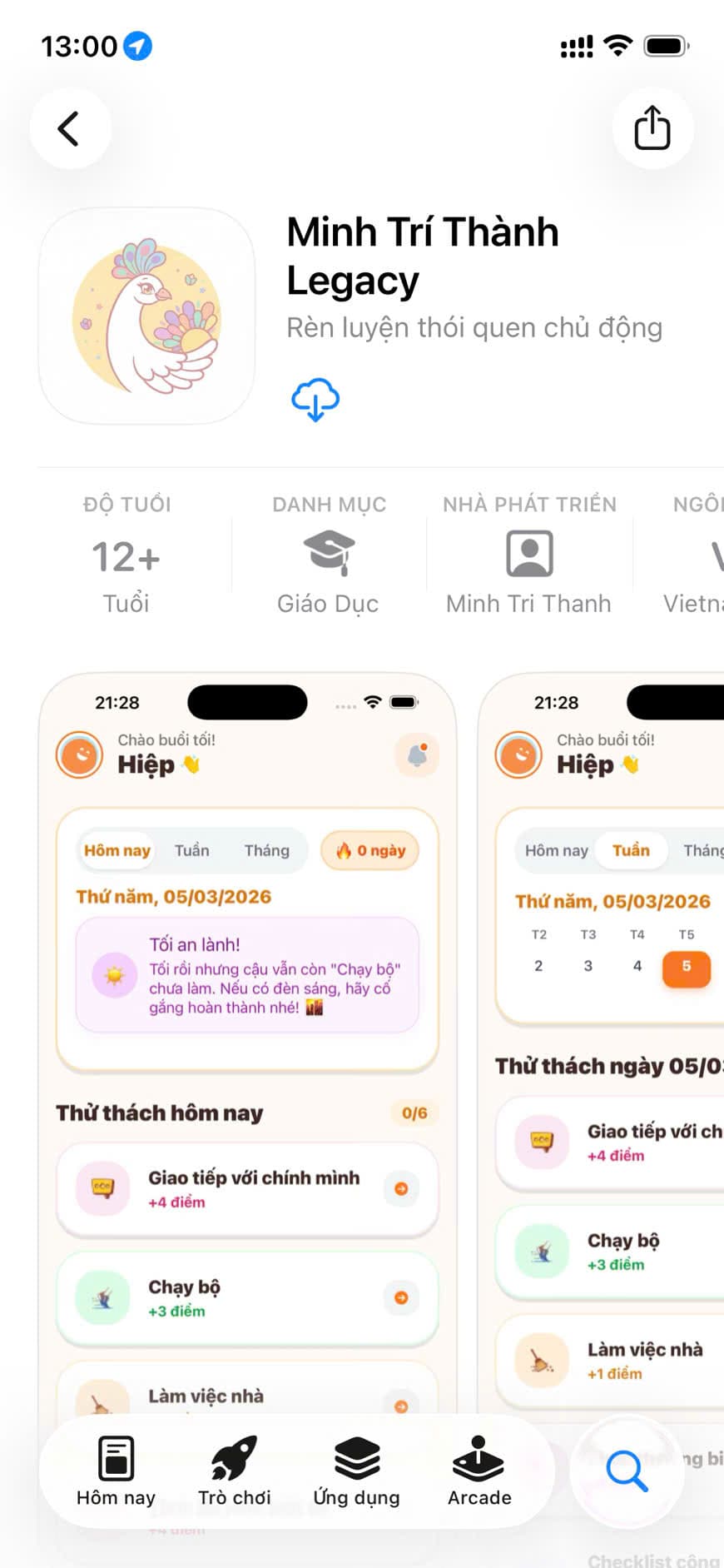 Trang tải app Minh Trí Thành Legacy trên App Store